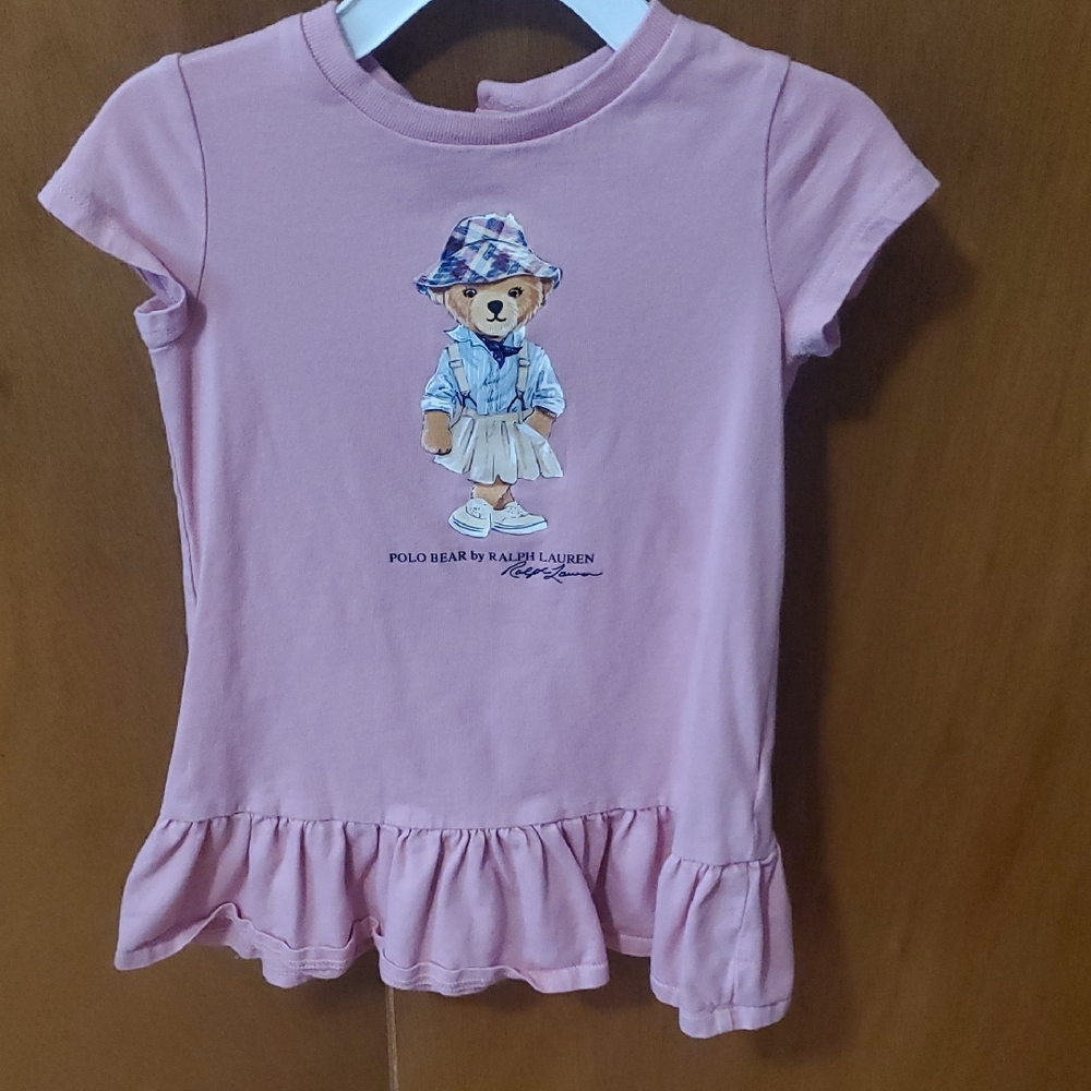 Polo by Ralph Lauren Pink Dress with Bear Graphic
